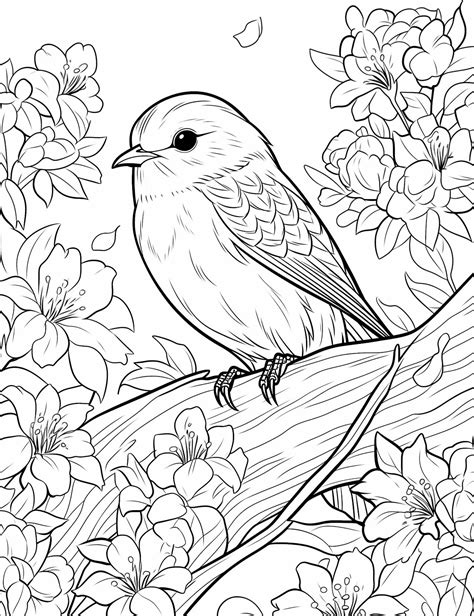Free Printable Bird Coloring Page for Kids and Adults