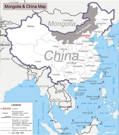 Map of China and Mongolia: Exploring East Asian Geography