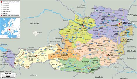 Map of Europe with Austria: A Detailed Geographical Exploration