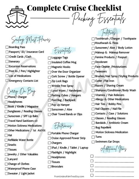 The Ultimate Printable Cruise Packing List PDF