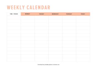 Weekly Printable Calendar PDF for Effortless Planning and Productivity