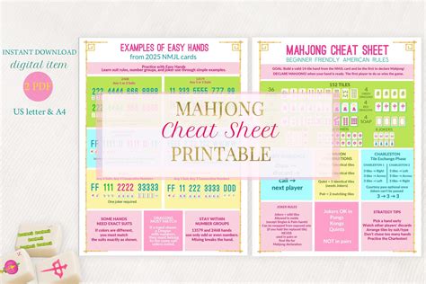 Printable American Mahjong Cheat Sheet PDF: Master Your Game