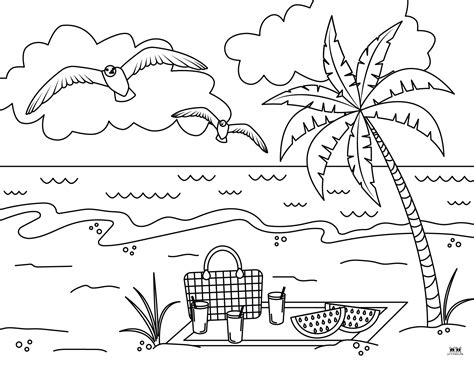 Beach Scene Colouring Pages: Your Gateway to Relaxation and Creativity