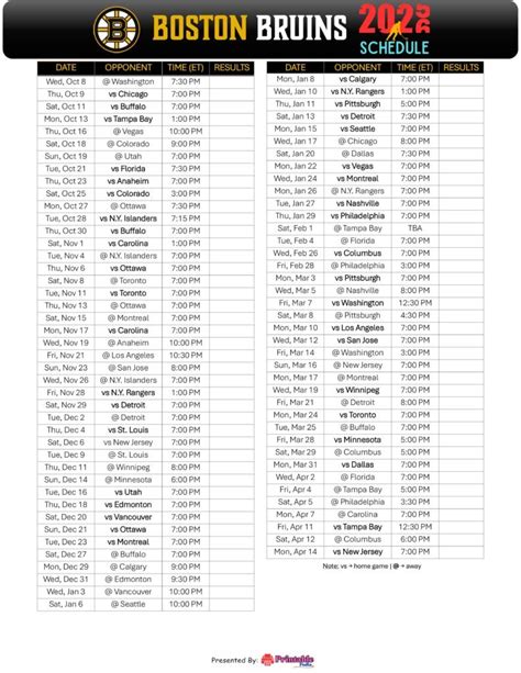 Boston Bruins Schedule: Your Printable Guide for the Season
