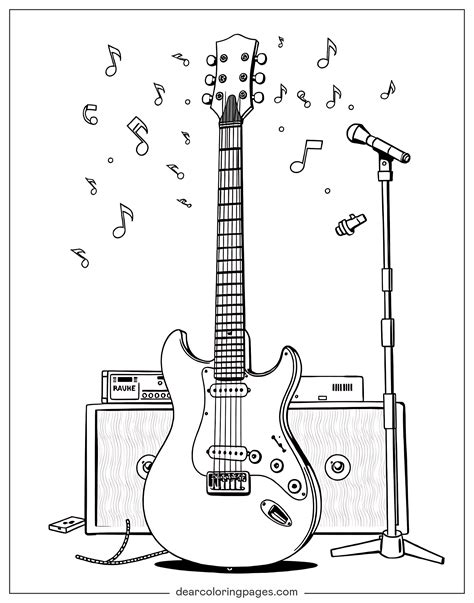 Inspiring Guitar Coloring Pages for Creative Minds