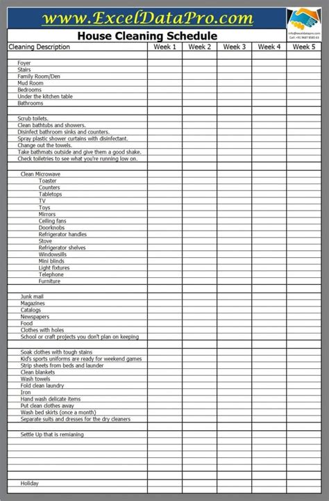 Printable Housekeeping Schedule: Simplify Your Home Chores