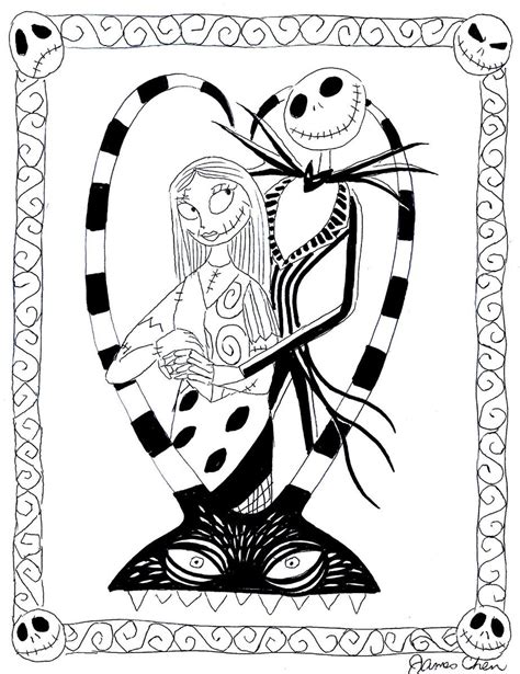 Jack and Sally Color Pages: A Spooky Creative Adventure