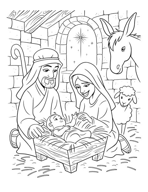 Manger Scene Coloring Page: A Timeless Christmas Activity