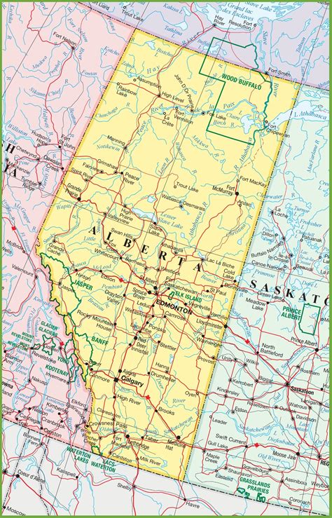 Exploring the Vast Landscapes: Map of Alberta and Saskatchewan