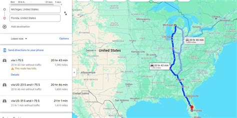 Ultimate Road Trip Guide: Michigan to Florida Drive Map
