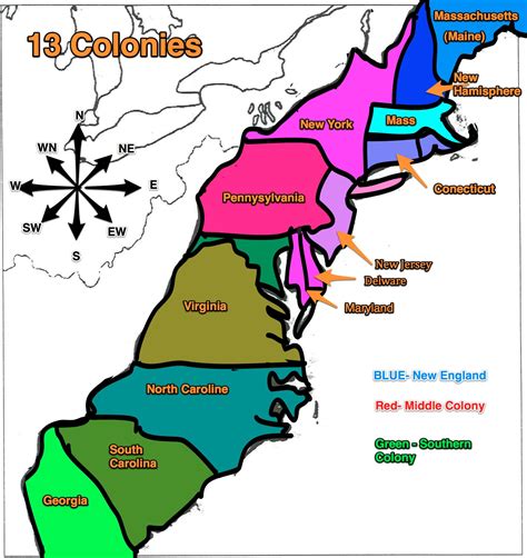 Unveiling the Map of the 13 Original English Colonies: A Journey Through America's Foundations