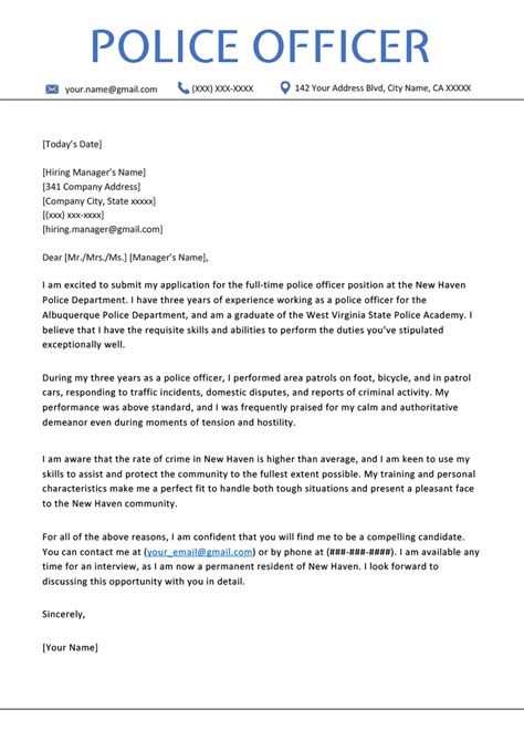 Crafting Your Impactful Police Officer Cover Letter