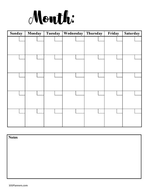 Unlock Peak Productivity with Printable Calendar Notes