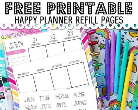 Unlock Your Productivity: Free Printable Happy Planner Pages for Every Goal