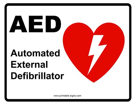 Printable AED Signs: Essential for Emergency Preparedness