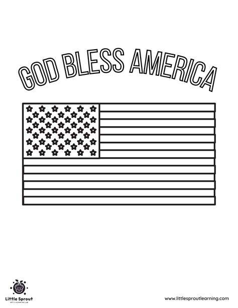 Printable American Flag Coloring Page for Kids & Adults