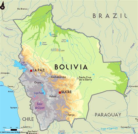 Bolivia Physical Map: Exploring Its Diverse Landscapes