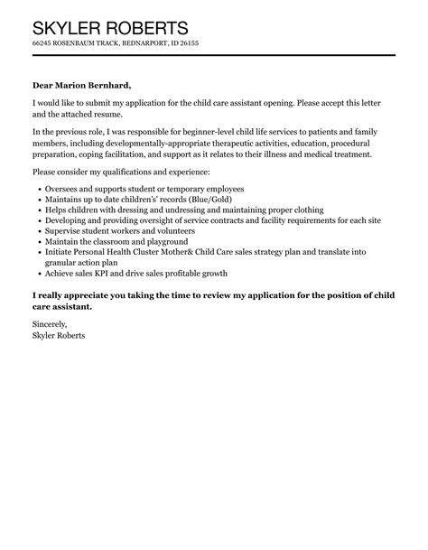 Crafting Your Compassionate Connection: The Ultimate Childcare Assistant Cover Letter Guide