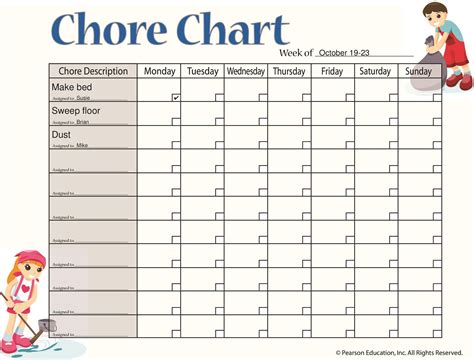Free Editable Printable Chore Charts for Family Organization