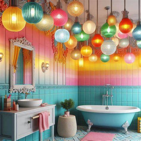 Vibrant Bathroom Transformation: A Splash of Color