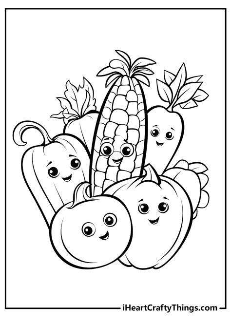 Delightful Fruits and Vegetables Coloring Pages for Creative Fun
