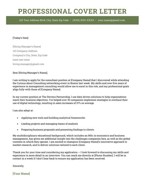 Crafting the Perfect Cover Letter: A Comprehensive Guide to Professional Formats
