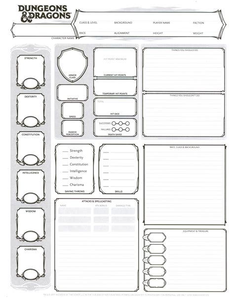 Printable D&D Character Sheets: Empower Your Adventures