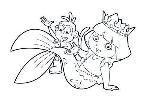 Enchanting Dora Mermaid Coloring Pages for Creative Kids