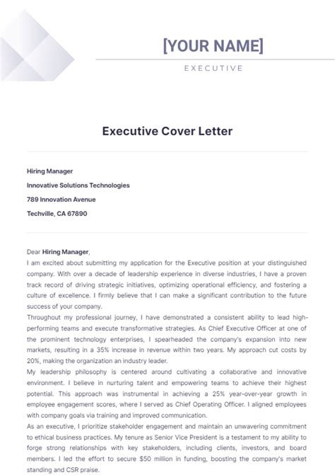 Crafting Impactful Executive Cover Letters: Samples & Strategies for Success
