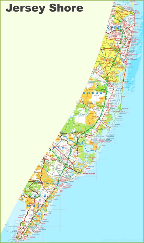 Detailed Map of the Iconic Jersey Shore: Beaches, Towns & Attractions Guide