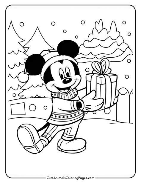 Mickey Mouse Christmas Coloring Pages for Festive Fun