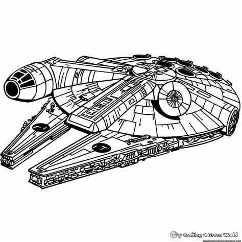 Millennium Falcon Coloring Page: A Galactic Adventure Awaits