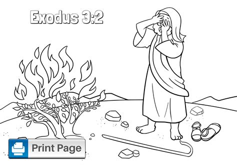 Moses and the Burning Bush Coloring Page: A Divine Encounter