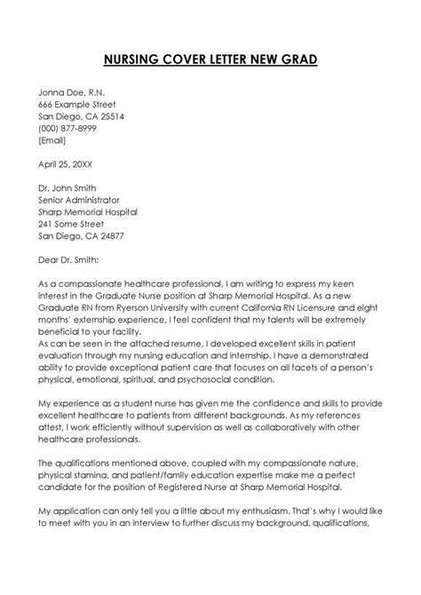 Crafting Your Winning RN New Grad Cover Letter