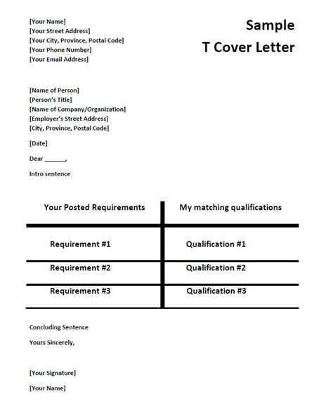 Crafting the Perfect T-Chart Cover Letter: Your Ultimate Guide to Standing Out