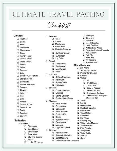 Your Ultimate Printable Travel Checklist: Explore with Confidence